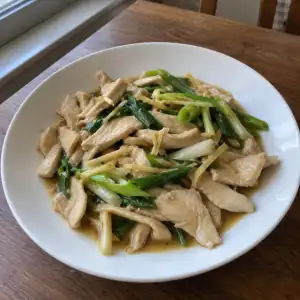 Dada Ayam Velvet Saus Jahe–Daun Bawang